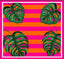 Monstera Leaves + Stripes Sarong