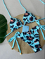 Perla Triangle Print Top + Cheeky Scrunch Tie Bikini Bottoms