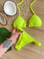 Gemma Textured Triangle Top + Mini Thong Bikini Bottoms
