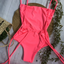 Antonia Neon Pink Draped Halter One Piece Swimsuit