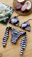 Malia Reversible Triangle Pattern Top + Cheeky Scrunch Tie Bikini Bottoms
