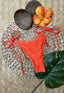 Serena Puka Shell Bandeau Top + Cheeky Thong Tie Bikini Bottoms