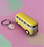 Volkswagen Bus Keychain with Flower Charm