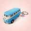 Volkswagen Bus Keychain with Flower Charm