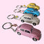 Volkswagen Beetle Keychain with Flower Charm