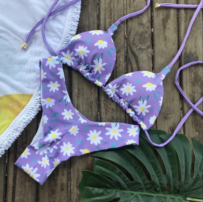 Evelina Triangle Print Top + Cheeky Bikini Bottoms – Coco Brazil