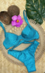 Livia Textured Underwire Top + Cheeky Thong Bikini Bottoms